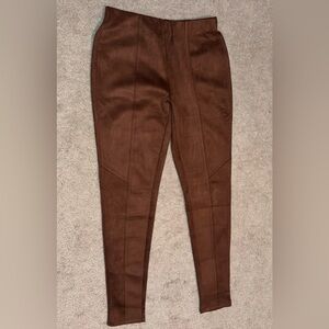 Forever 21 brown mid-waist faux suede leggings